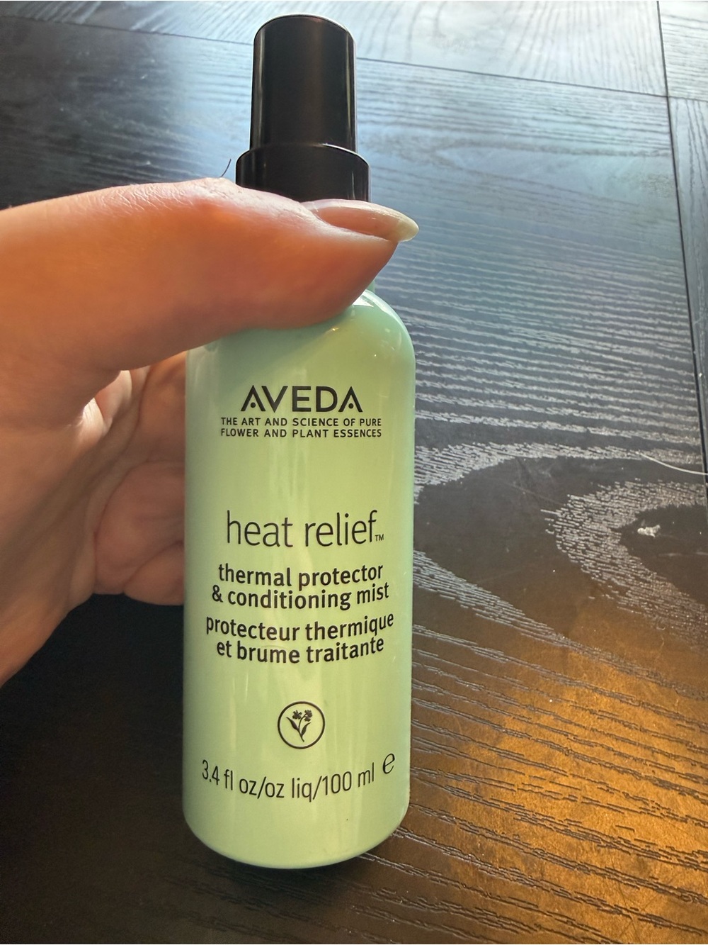 AVEDA Heat Relief Thermal Protector & Conditioning Mist — Mint Green Bottle